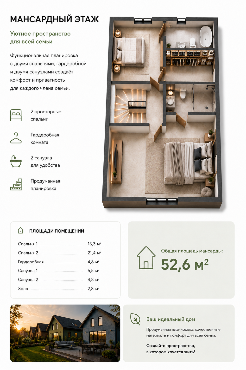 План мансардного этажа